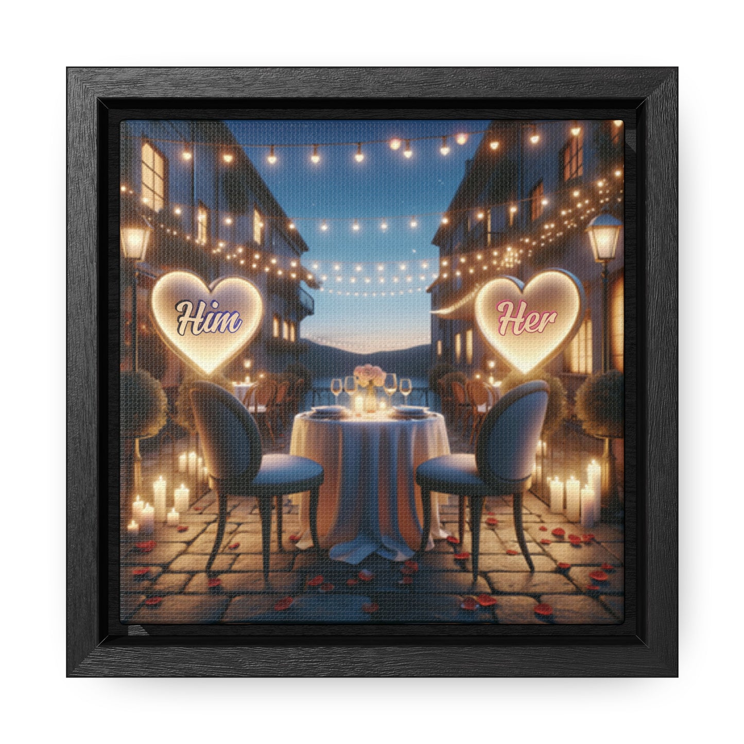Customizable Love Canvas - 0.3 - Personalized Romantic Art for Couples - Square Frames
