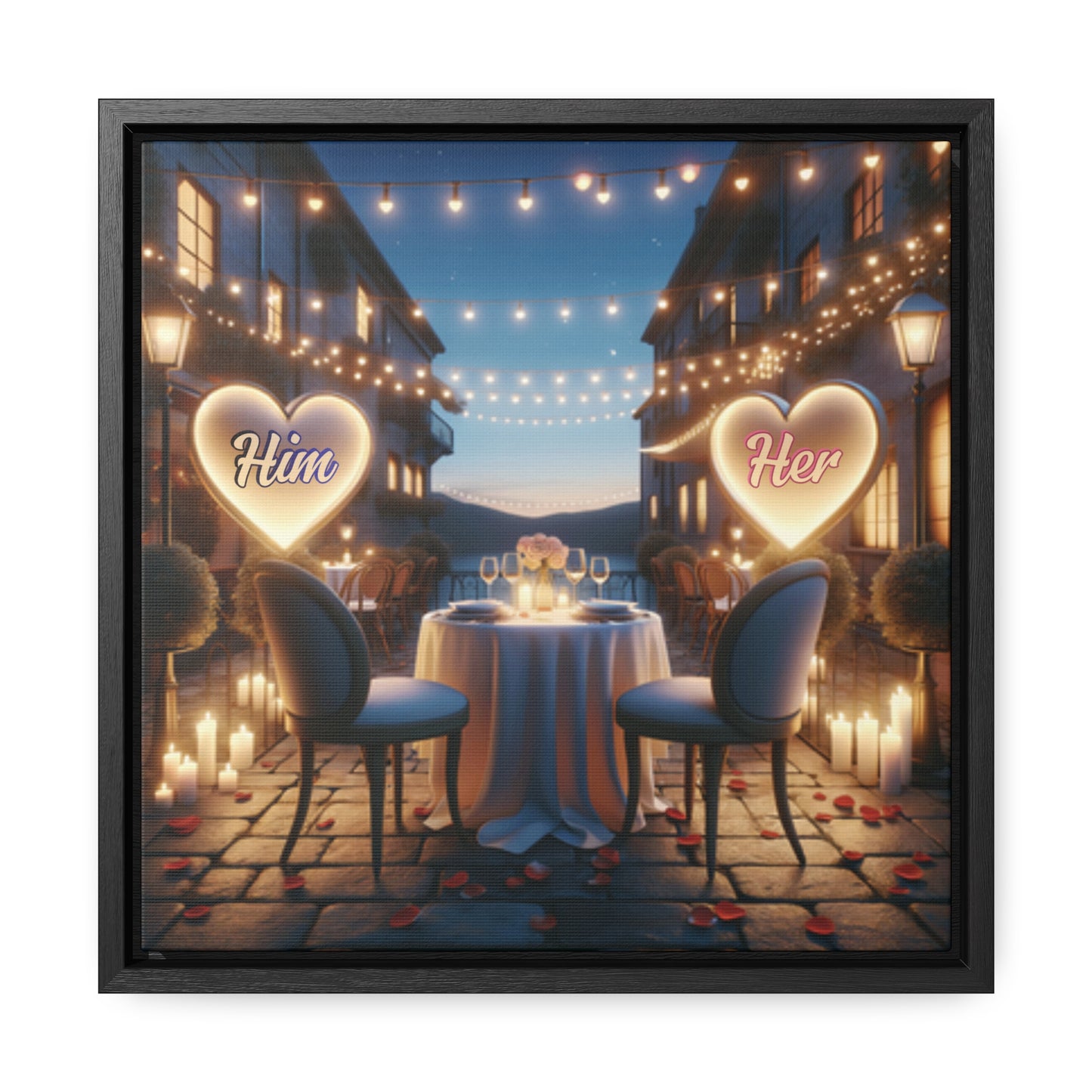 Customizable Love Canvas - 0.3 - Personalized Romantic Art for Couples - Square Frames