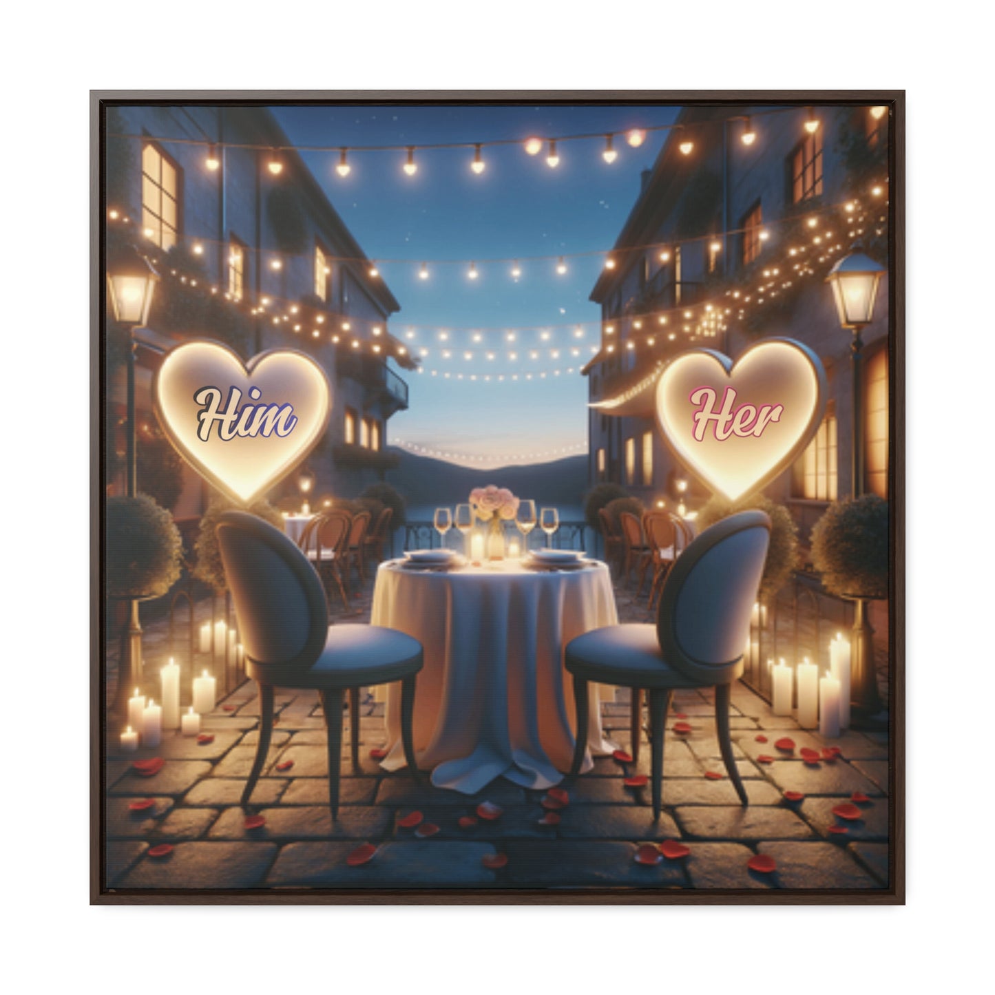 Customizable Love Canvas - 0.3 - Personalized Romantic Art for Couples - Square Frames