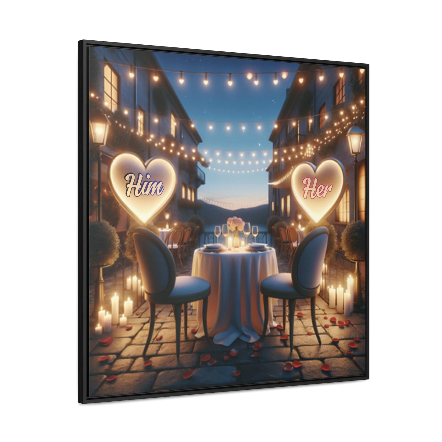 Customizable Love Canvas - 0.3 - Personalized Romantic Art for Couples - Square Frames