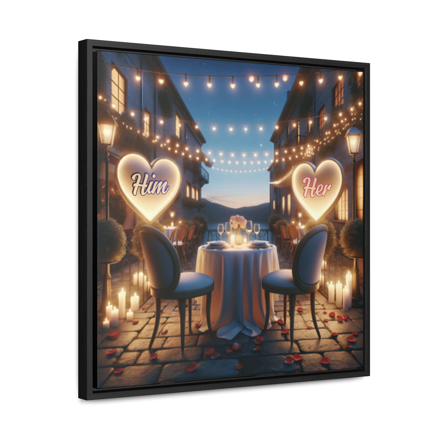 Customizable Love Canvas - 0.3 - Personalized Romantic Art for Couples - Square Frames