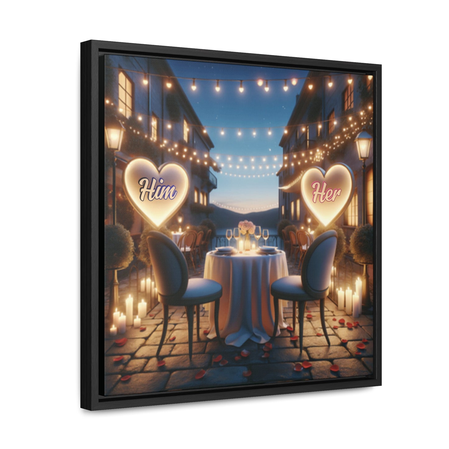 Customizable Love Canvas - 0.3 - Personalized Romantic Art for Couples - Square Frames