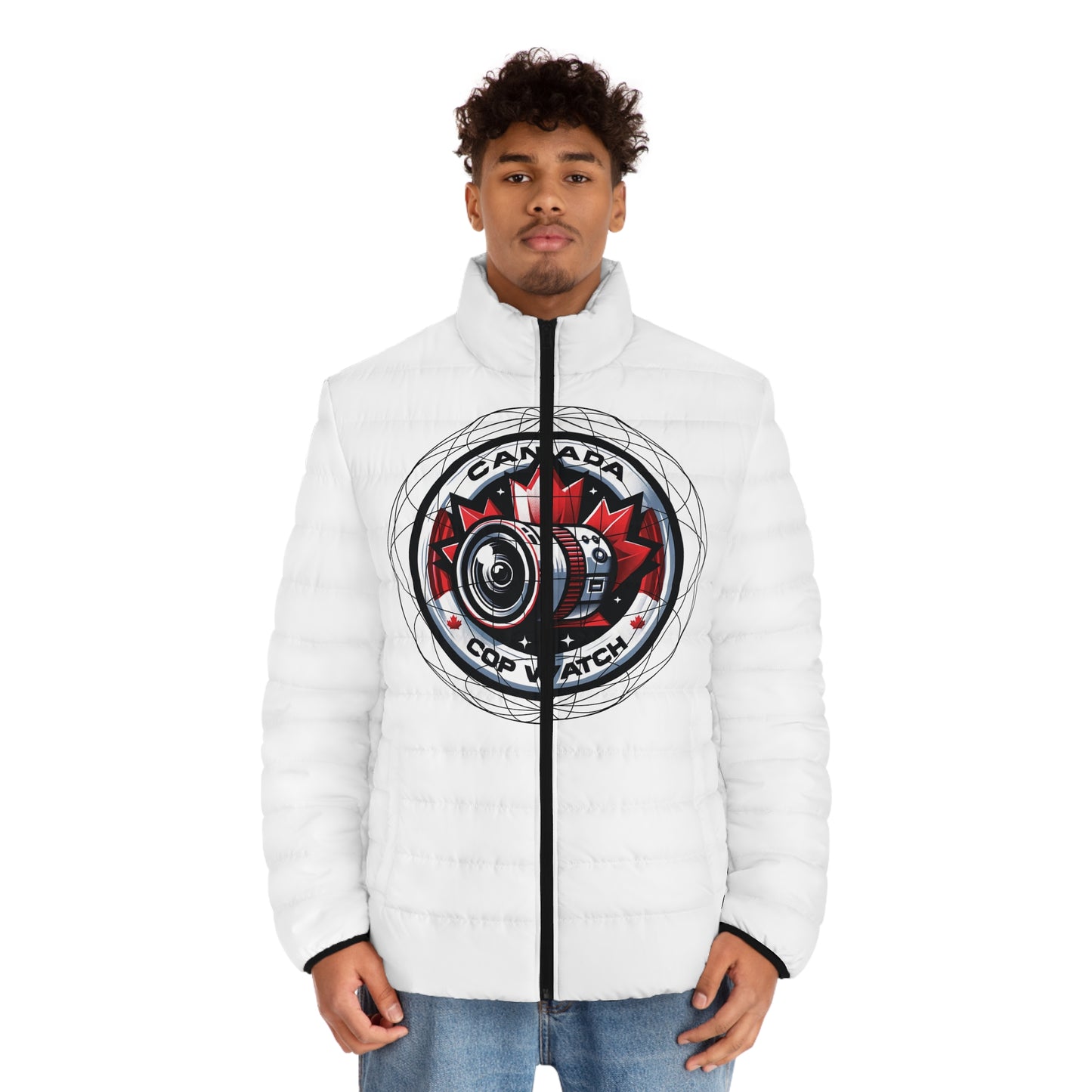 CANADA COP WATCH Men's Puffer Jacket (AOP)