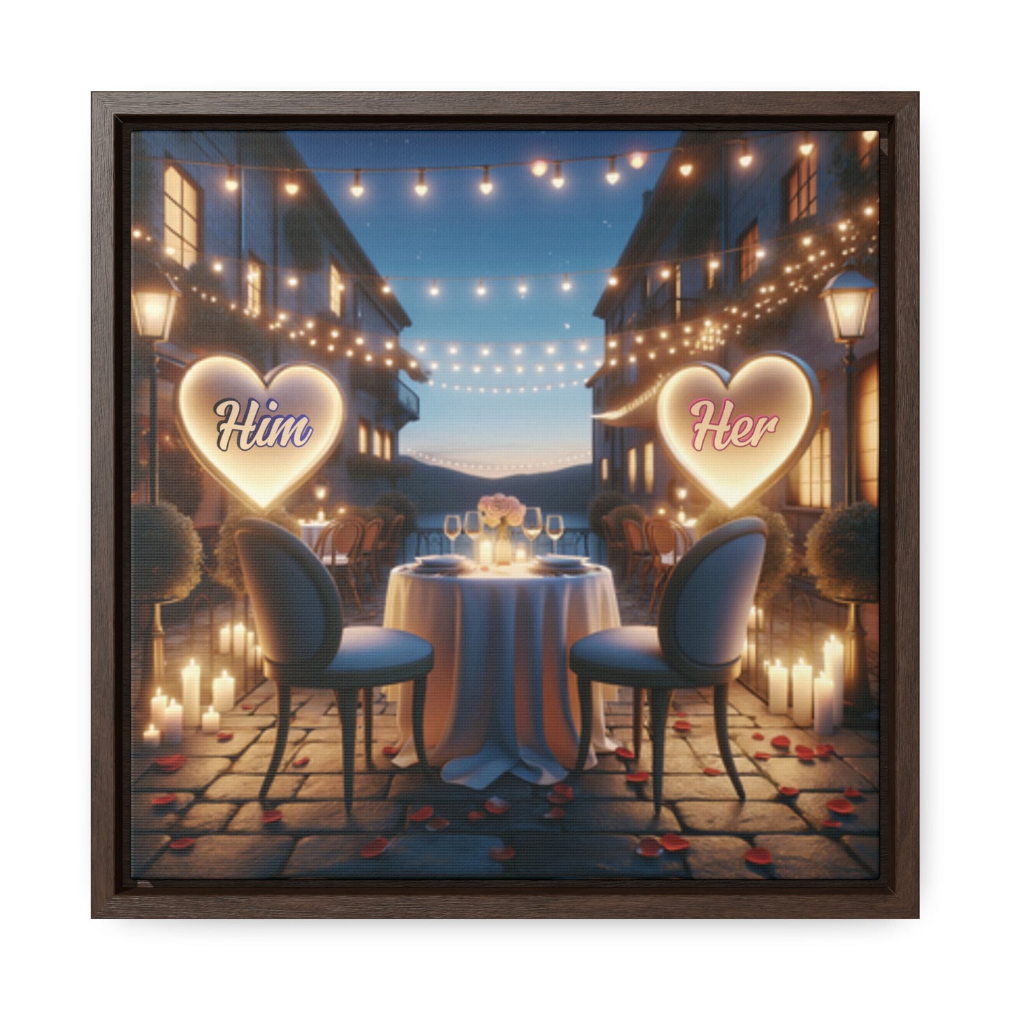 Customizable Love Canvas - 0.3 - Personalized Romantic Art for Couples - Square Frames