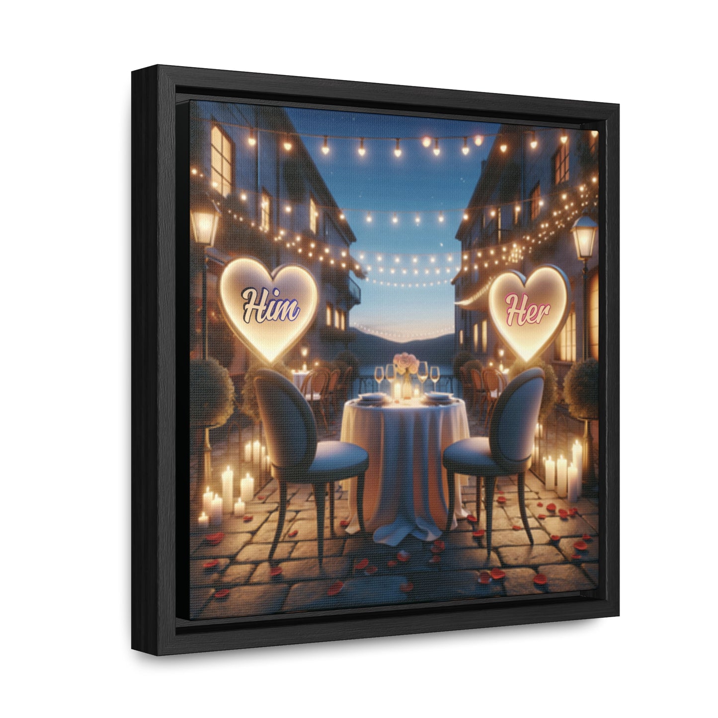 Customizable Love Canvas -  0.3 - Personalized Romantic Art for Couples - Square Frames