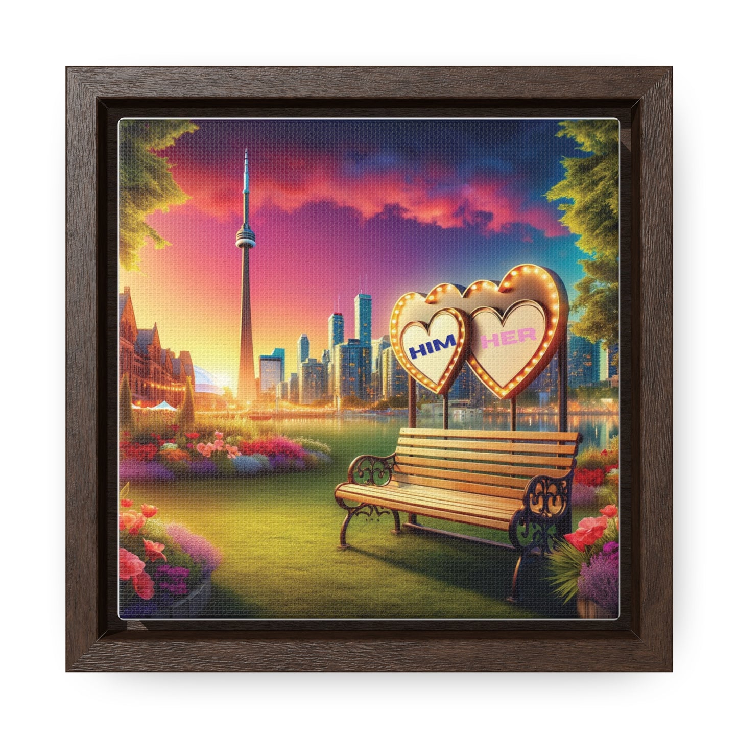 Customizable Love Canvas -  0.1 - Personalized Romantic Art for Couples - Square Frames