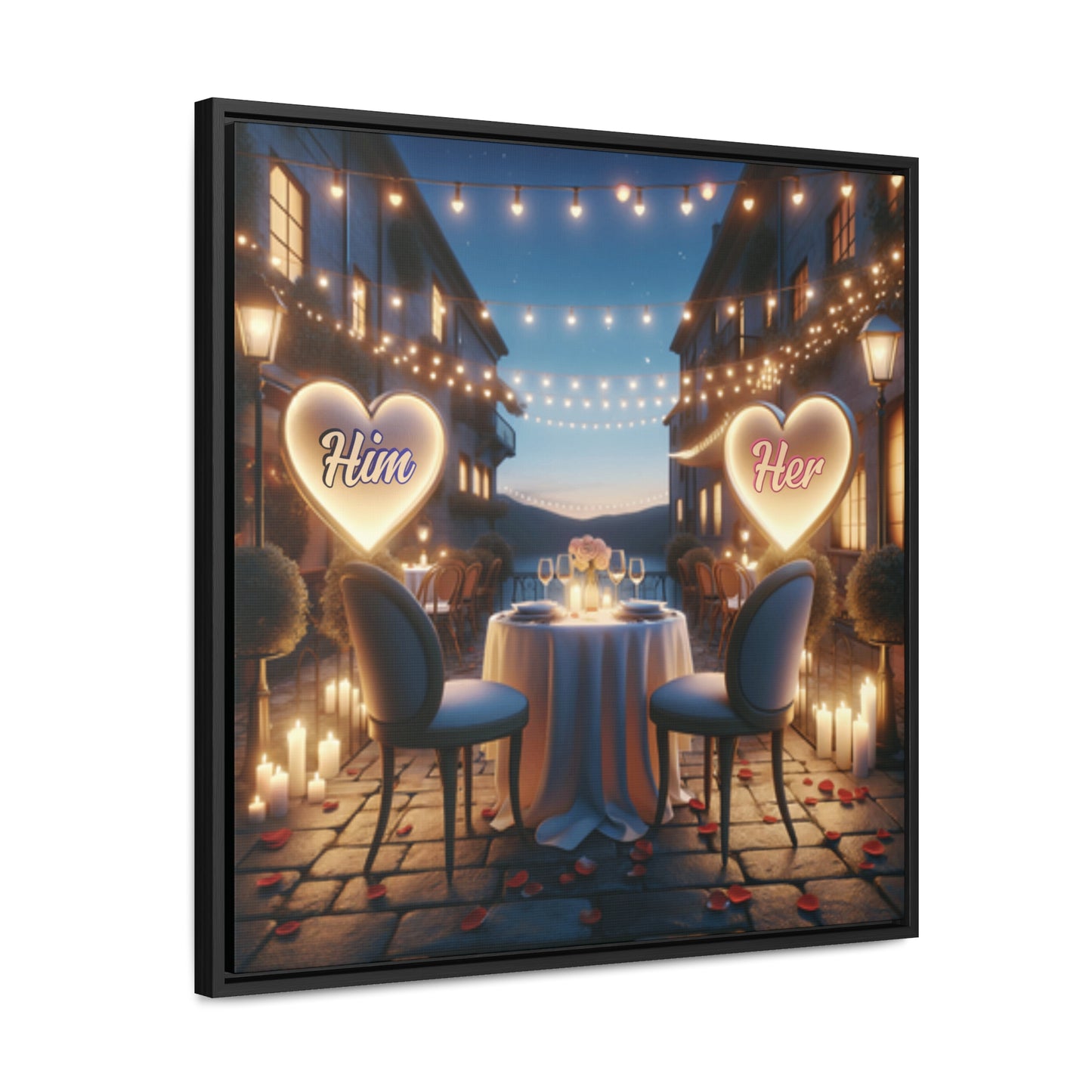 Customizable Love Canvas -  0.3 - Personalized Romantic Art for Couples - Square Frames