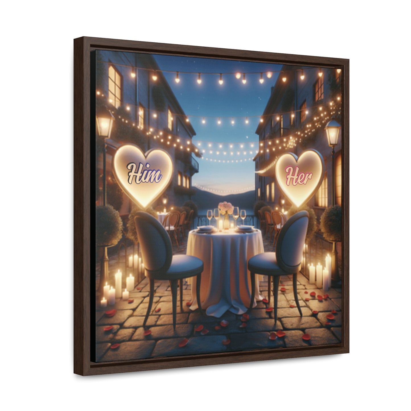 Customizable Love Canvas -  0.3 - Personalized Romantic Art for Couples - Square Frames