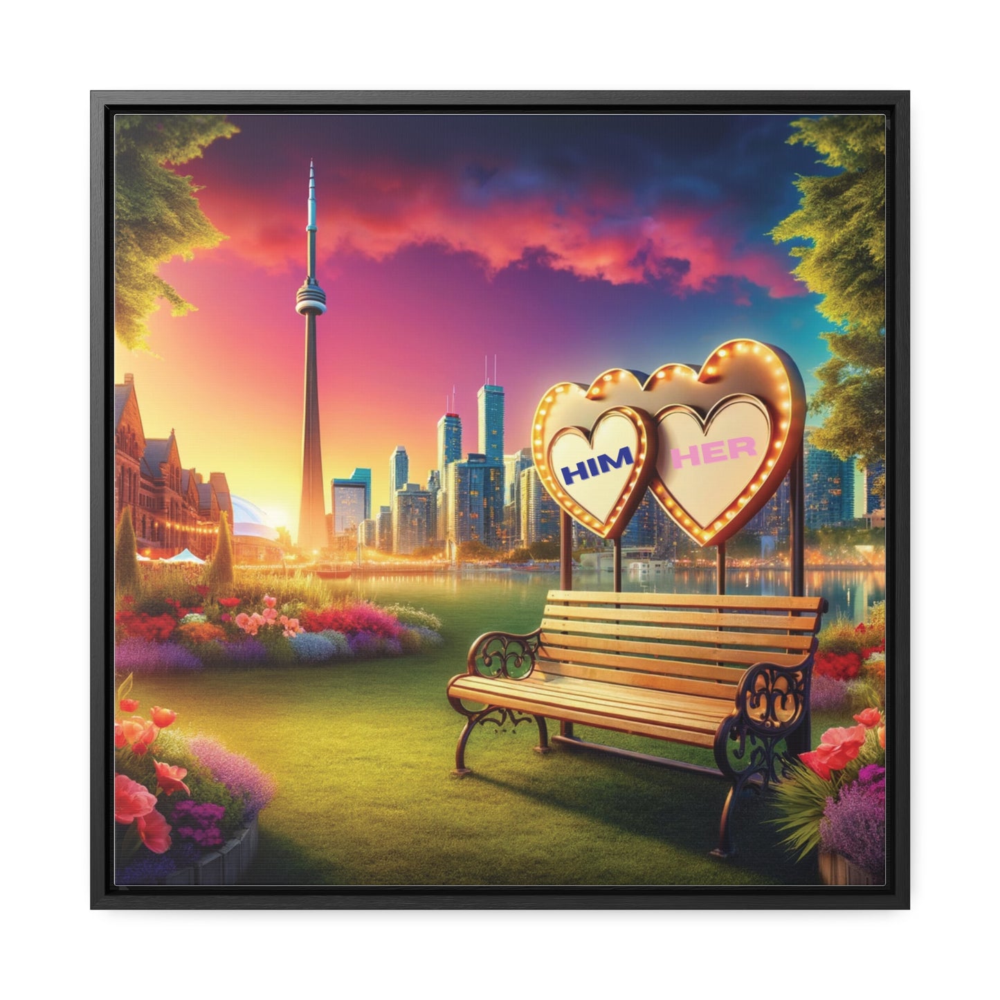 Customizable Love Canvas -  0.1 - Personalized Romantic Art for Couples - Square Frames