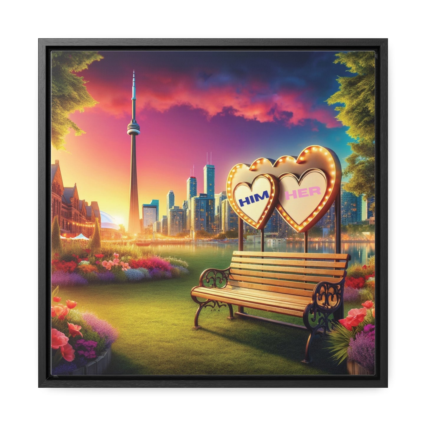 Customizable Love Canvas -  0.1 - Personalized Romantic Art for Couples - Square Frames