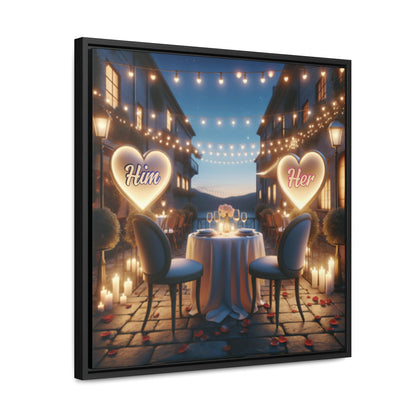 Customizable Love Canvas -  0.3 - Personalized Romantic Art for Couples - Square Frames