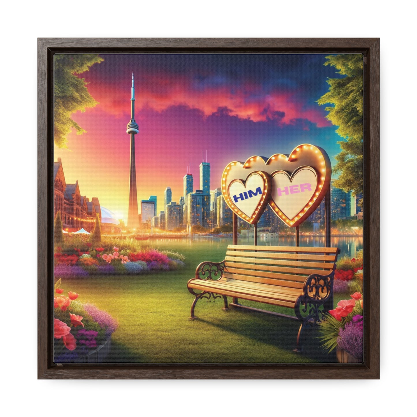 Customizable Love Canvas -  0.1 - Personalized Romantic Art for Couples - Square Frames