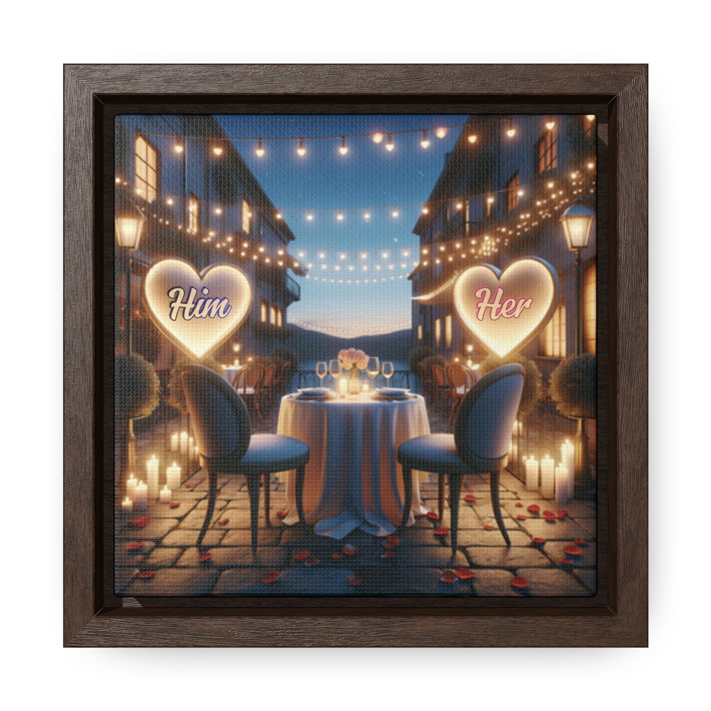 Customizable Love Canvas -  0.3 - Personalized Romantic Art for Couples - Square Frames