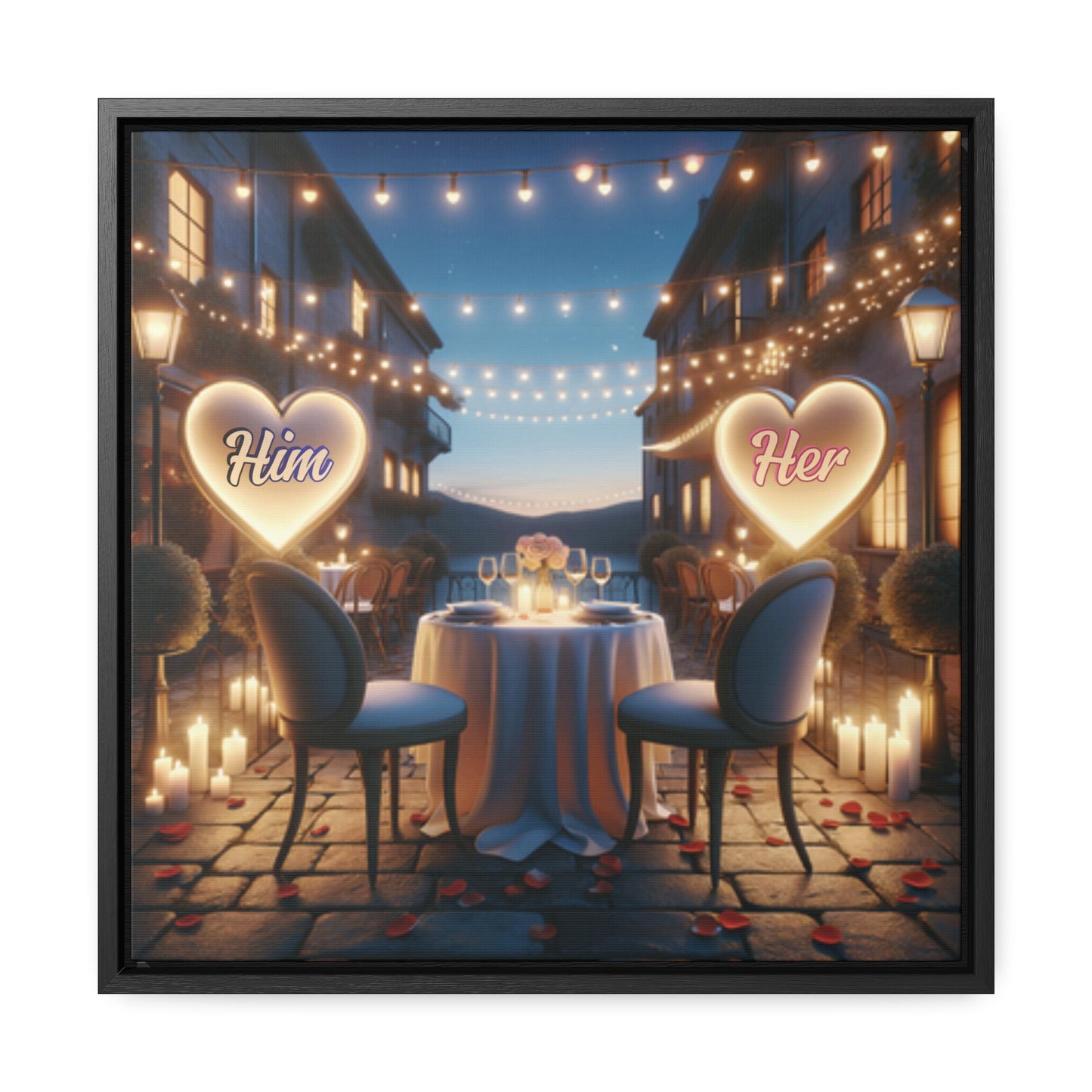 Customizable Love Canvas -  0.3 - Personalized Romantic Art for Couples - Square Frames